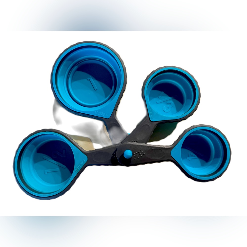 Cooks Work collapsible Silicone Measuring Cups Set of 4, turquoise